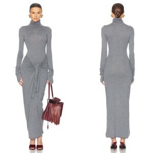 Helsa Gray Maxi Dress with tie
